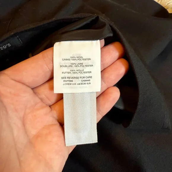 J Crew Size 4 Black Skirt Wool Super 120's - Picture 5 of 5